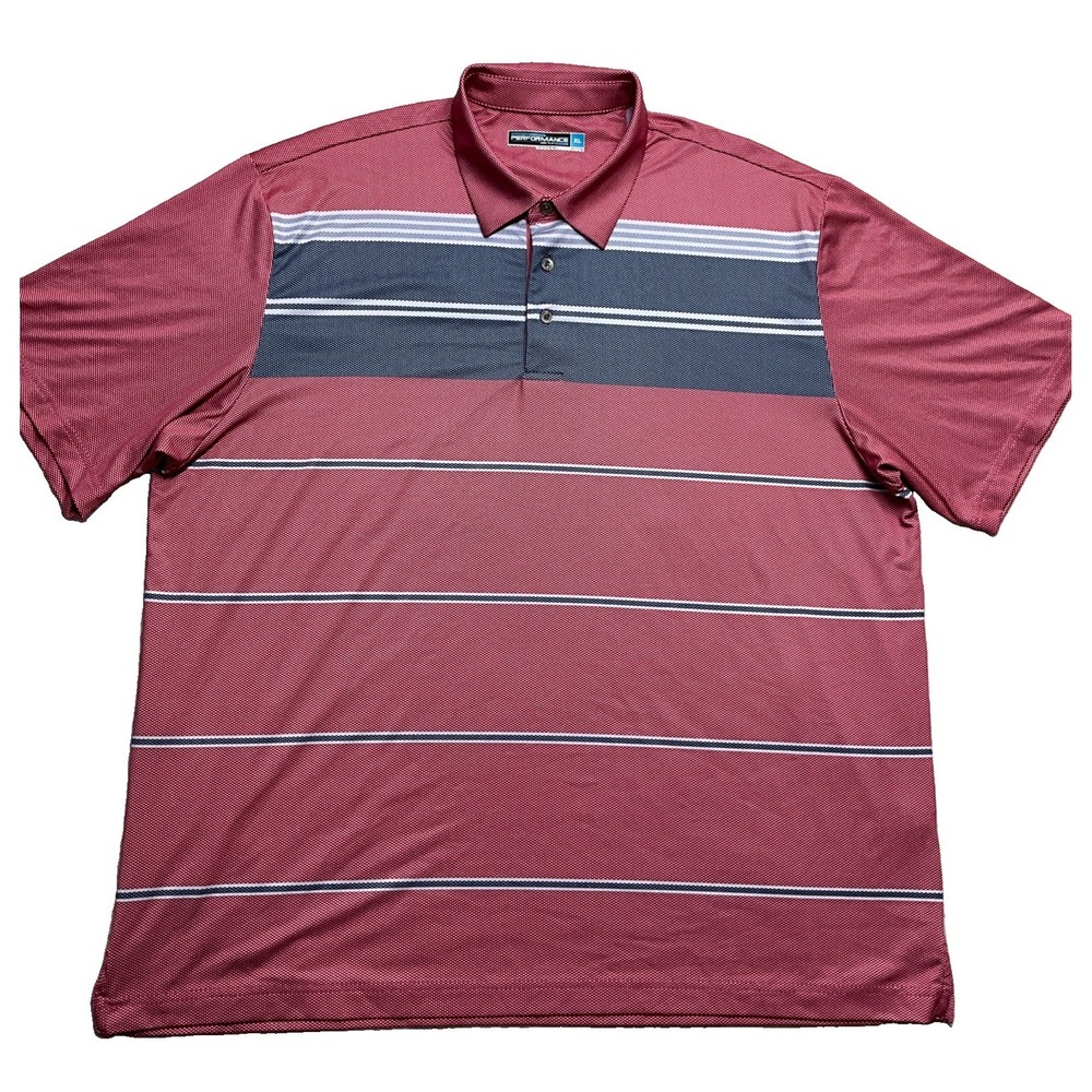 Performance Mens Multicolor Short Sleeve‎ Polo Shirt Size XL